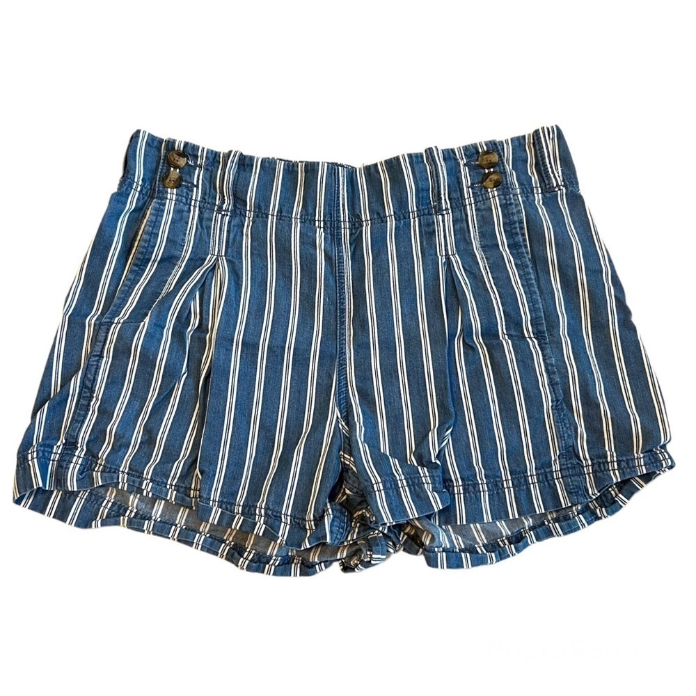 American Eagle Blue & White Striped Shorts
